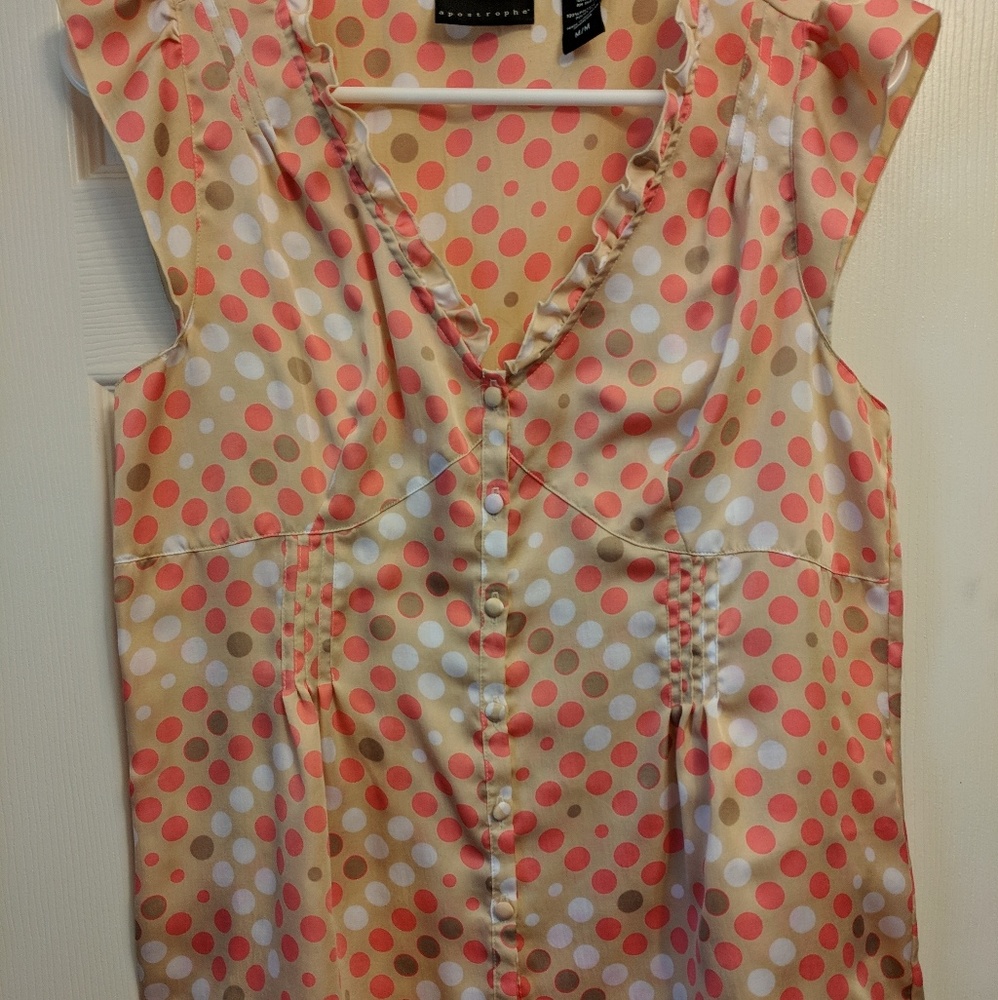 Apostrophe Polka Dot Sleeveless Shirt